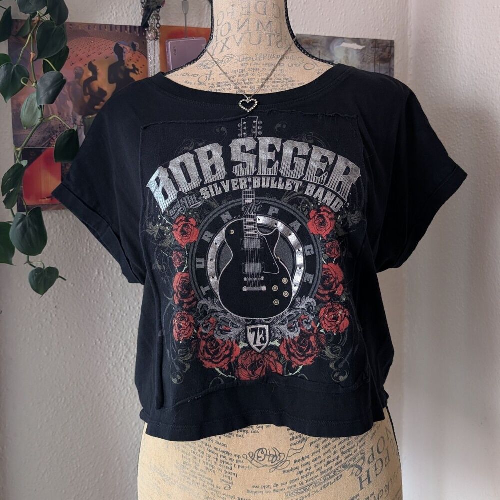 DIY Grunge Bob Seger Rocker Crop Top